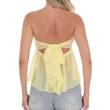 LUCY IN THE SKY YELLOW SWISS DOT TOP