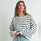 STILL TIME NAVY STRIPED KNIT SWEATER