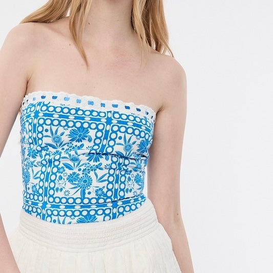 WHEN IN ROME BLUE TUBE TOP