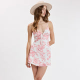 LOTTA LOVE RED FLORAL MINI DRESS