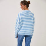 LITTLE LOVE BLUE STRIPED KNIT SWEATER