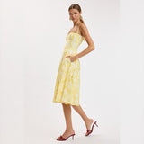 ZESTY YELLOW FLORAL MIDI DRESS