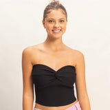 CROSSOVER BLACK KNIT TUBE TOP