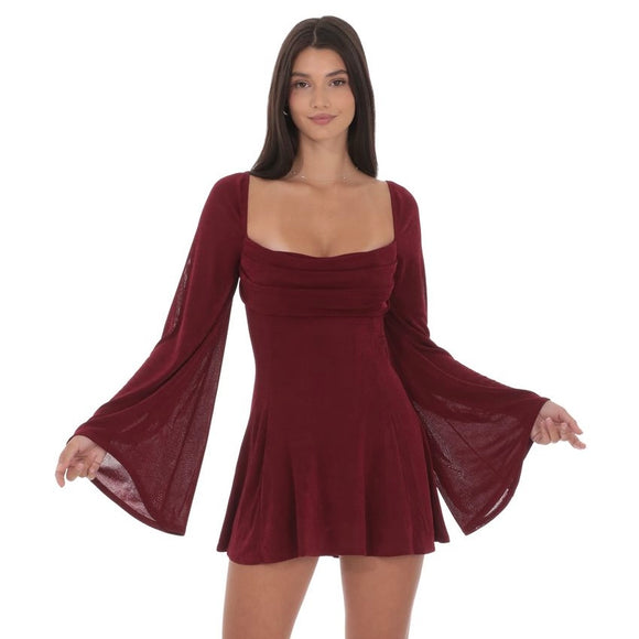 LUCY IN THE SKY BURGUNDY FLARE SLEEVE DRESS – The Wild Clover Boutique LUCY IN THE SKY BURGUNDY FLARE SLEEVE DRESS – The Wild Clover Boutique