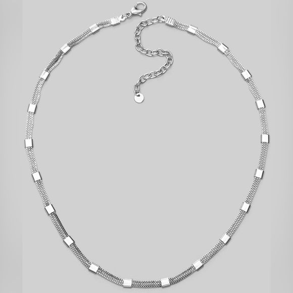 HILARIE SILVER TRIPLE BOX CHAIN NECKLACE