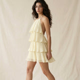 ROARING 20S YELLOW RUFFLE MINI DRESS