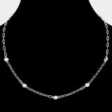 STERLING SILVER RHINESTONE NECKLACE