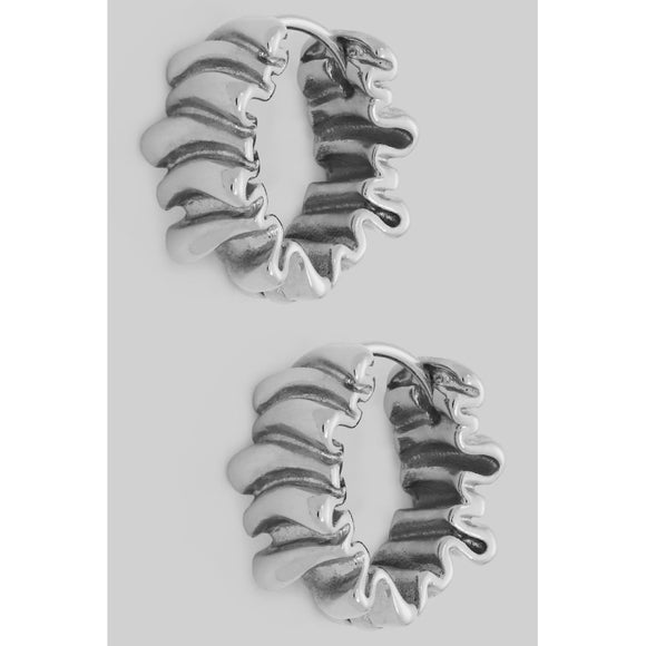 STELLA SILVER SQUIGGLE HOOP EARRINGS