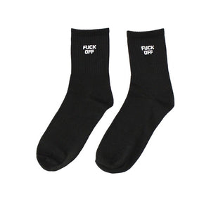 FUCK OFF BLACK CREW SOCKS