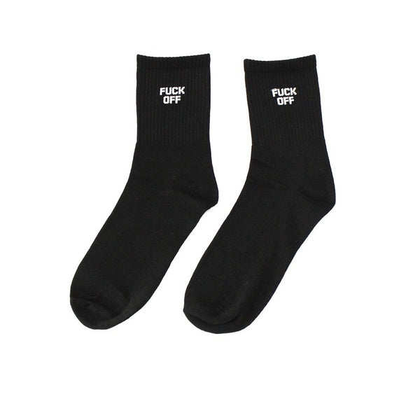 FUCK OFF BLACK CREW SOCKS
