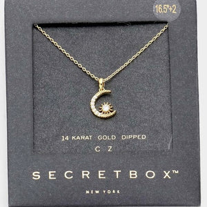 14K GOLD MOON NECKLACE