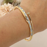 STAINLESS STEEL RHINESTONE NAIL BRACELET