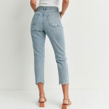 JBD LIGHT WASH STRAIGHT LEG DISTRESSED DENIM JEANS