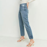 JBD MEDIUM WASH ULTRA HIGH RISE GIRLFRIEND JEANS