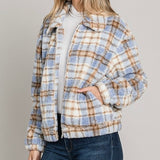 INTO THE WOODS PLAID SHERPA JACKET