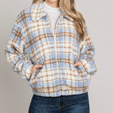 INTO THE WOODS PLAID SHERPA JACKET