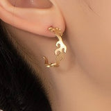 KEELIE GOLD FLAME HOOP EARRINGS