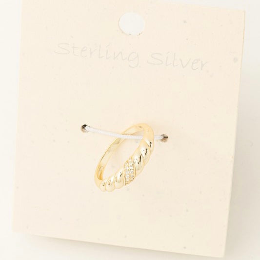 STERLING SILVER GOLD TWIST RING