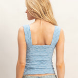 EVERYONES FAVORITE BLUE PATTERNED TANK TOP