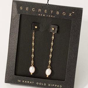 14K GOLD PEARL DROP EARRINGS