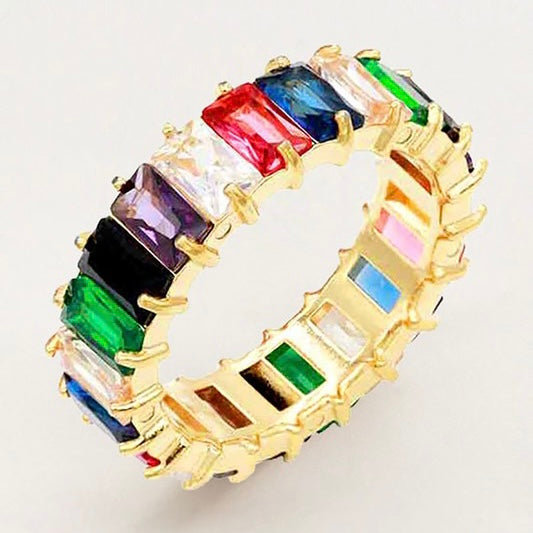 JASPER MULTI COLOR RHINESTONE RING