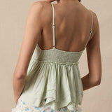 ALWAYS FIRST GREEN RUFFLE TANK TOP