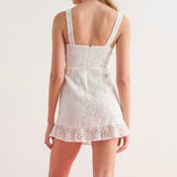 FEEL IT IN THE AIR WHITE EYELET CUT OUT MINI DRESS