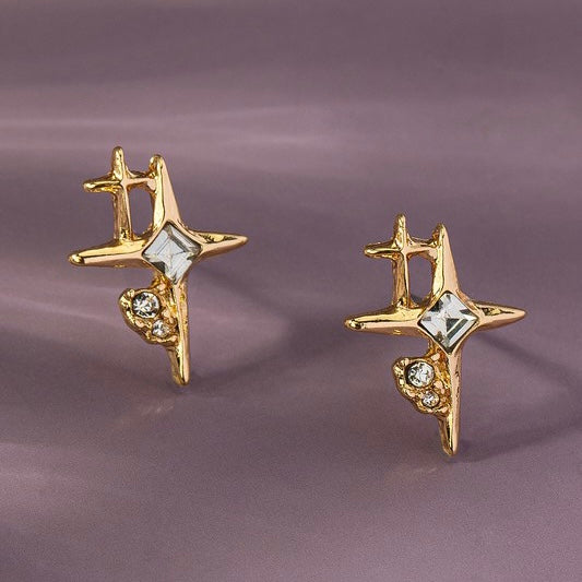 DAWN GOLD STAR STUD EARRINGS