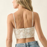 WHERE TO NOW FLORAL EMBROIDERED CROP TOP