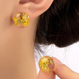 MERISSA PRESSED FLOWER STUD EARRINGS