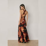 NIGHT AT THE MUSEUM FLORAL SELF TIE MAXI DRESS