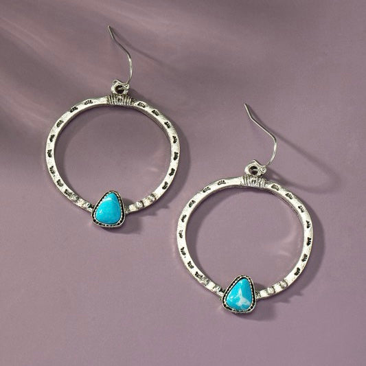 SHANELLE SILVER STONE DROP EARRINGS