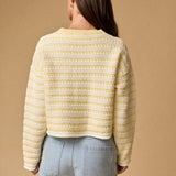 LEMON MERINGUE STRIPED KNIT SWEATER
