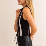 BUSINESS CASUAL STRIPED BODYSUIT