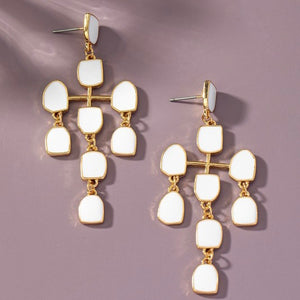 IDA WHITE DANGLE EARRINGS