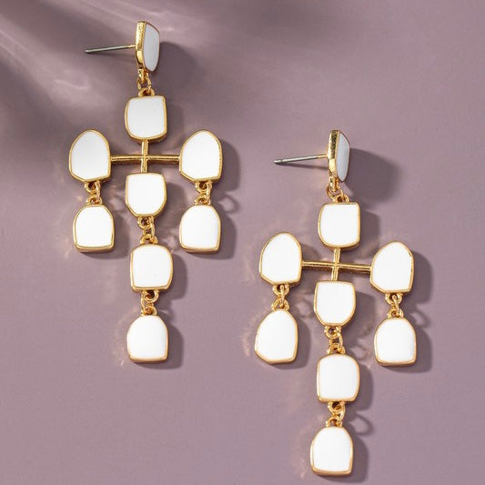 IDA WHITE DANGLE EARRINGS