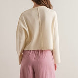 LETS STAY IN CREAM KNIT TOP