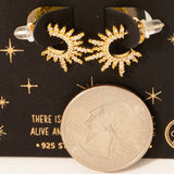 18K GOLD SUN HOOP EARRINGS