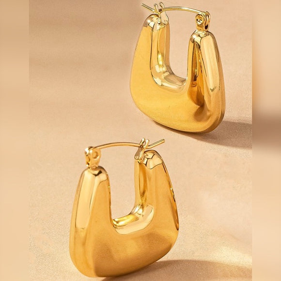 ANNAMARIA GOLD SQUARE HOOP EARRINGS