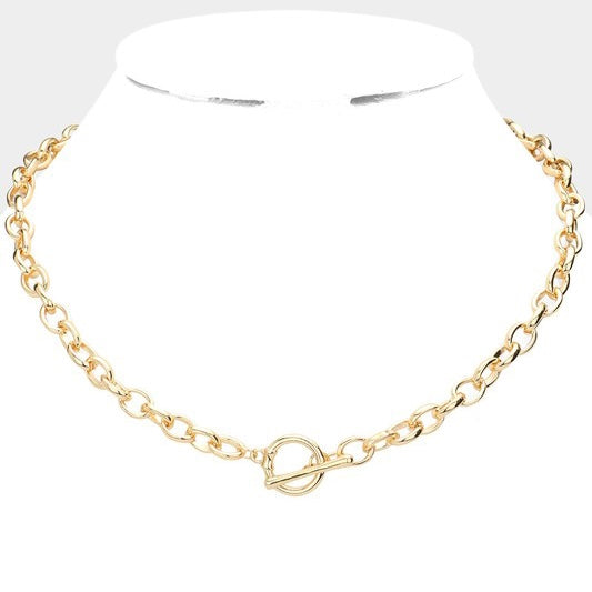ALLISE GOLD TOGGLE CHAINLINK NECKLACE