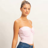 CROSSOVER PINK KNIT TUBE TOP