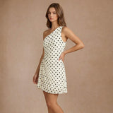 POLKA DOT IT WHITE CUT OUT MINI DRESS