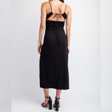 DOUBLE TAKE BLACK MIDI DRESS