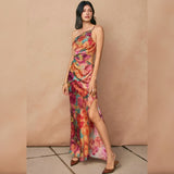 END OF THE DAY FLORAL ONE SHOULDER MAXI DRESS