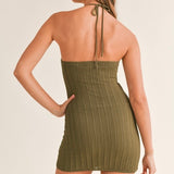 ON THE BEACH OLIVE KNIT DRESS