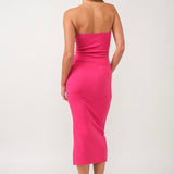 ITS OVER NOW HOT PINK MIDI DRESS