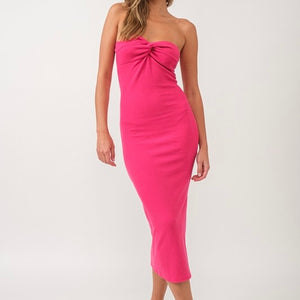 ITS OVER NOW HOT PINK MIDI DRESS