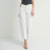 JUST USA WHITE SLIM WIDE LEG DENIM JEANS