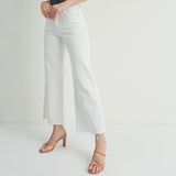 JUST USA WHITE SLIM WIDE LEG DENIM JEANS