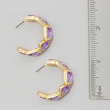 MABELLE PURPLE RHINESTONE HOOP EARRINGS